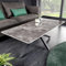 Riess Ambiente Design Couchtisch Galaxie 120cm grau Keramik marmoriert Schwarze Metallbeine Sofatisch Wohnzimmertisch Beistelltisch Keramiktisch Tisch