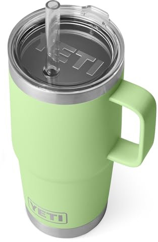 YETI Rambler Straw Mug, Stainless Steel Vacuum Insulated Mug with Stronghold Lid, Key Lime, 25 oz (739 ml)