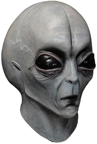 SH-RuiDu Halloween Alien Kopfbedeckung, Naturlatex Halloween Horror Kopfbedeckung Weiche Alien Gesichtsbedeckung für Halloween Kostüm Party Karneval Cosplay