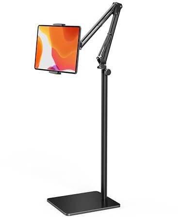 Tablet Floor Stand with 4.2LB Base,Overhead Bed Phone Stand Angle Height Adjustable Tablet Holder Bed,Phone Stand for iPad/iPhoneX/iPad Pro Air Mini, Samsung Tab, Kindle, E-Readers…