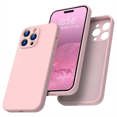 elexal Liquid Silicone Case Designed for iPhone 12 Pro Max Case, Individual Protection for Each Lens Full Body Covered Thickened Rubber Shockproof Phone Case iPhone 12 Pro Max - 6.7 inch (Rose Gold)