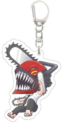 gangdiude-eu Anime Chainsaw Man Cute Keychain Denji Pendant Pochita Acrylic Keychain Anime Keychain Novelty Backpack Bag Pendant Decoration Accessories