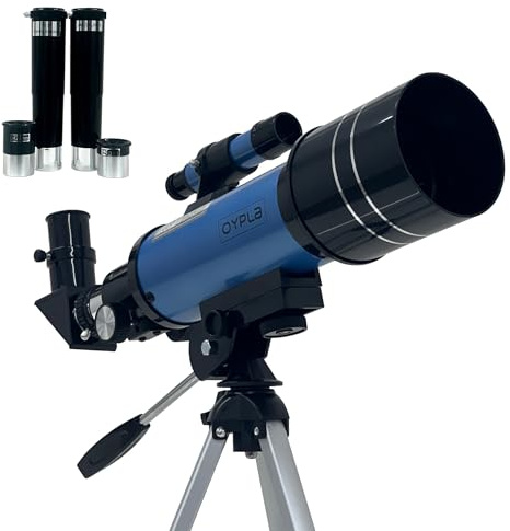 Oypla Astronomical 400-70 Portable Refractor Telescope | With Lightweight Tripod - 200x Magnification