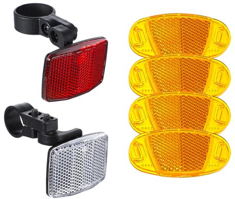 Yuanchu Speichenreflektor und Licht Clip Set, 6-Teiliges Katzenaugen Fahrrad Kinder Vorne und Hinten, Speichenreflektoren Fahrrad Reflektoren Kinder für Fahrräder, Rennräder, Mountainbikes, E-Bikes