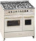 Gurari GCH E 916 Cr R Gas Standherd 90 cm mit Elektro Doppel-Backofen Creme Range Coocker • Erdgas & Propan • 5 Flammen-Gaskochfeld • 90 cm