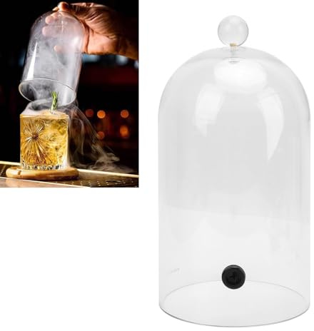 Asixxsix Raucher Cloche, Individuelle Mini -Gla -Rauch -Cloche für Cocktails, Wurstwaren, Getränke, Essen mit Handheld -Raucher, Glaskuppel für Raucherpistole, Rauchinfuserzubehör (33 cm)