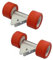 2 Rouleaux remorque Bateau Rouge, Galets Diamètre 120mm, pour Tube chandelle 40x40mm, Fabriqué en France