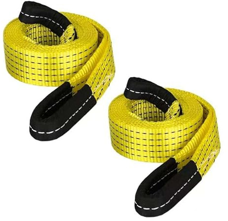 2 Pack 6' x 2 Lifting Sling Straps, 6 Feet Heavy Duty Lift Rigging Strap Tree Saver Recovery Securing Straps, Polyester Flat Towing Web Sling Winch Strap for Trailer, Hoist, Truck.