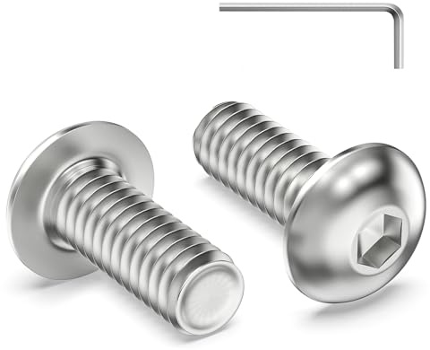 Zuyya 30 stycken linsenhovdskruer M8 x 20 mm flathovdskruer M8 | Sexkantsskruvar i rostfritt stål, rostfritt stål A2 V2A, helgängade halvrunda huvudskruvar med insexnyckel