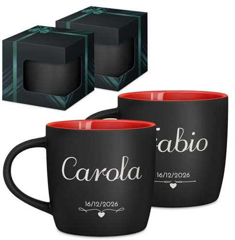 Maverton Set di 2 Tazze Colazione, Due Tazze Personalizzate in Ceramica