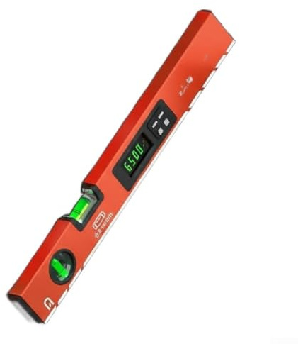 Intelligente digitale Wasserwaage mit LED-Anzeige, 0,059° Genauigkeit, magnetisch für eisenhaltige Oberflächen, automatische Drehung, 40 mm x 60 mm, Aluminiumlegierung (400 mm)