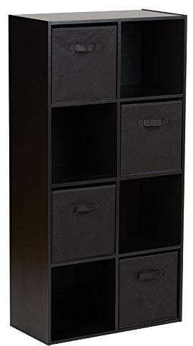 Hartleys Black 8 Cube Unit and 4 Black Storage Drawers