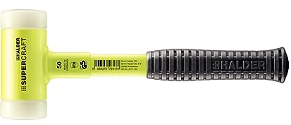 Supercraft Schonhammer, mit bruchsicherem Stahlrohrstiel, gelb-fluoreszierend beschichtet und ergonomisch geformtem, rutschsicherem Griff | D=50 mm | 3377.150