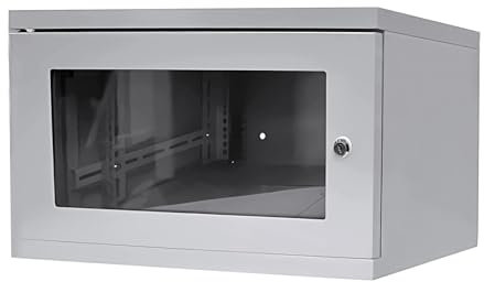 Dynamode Server Rack Data Cabinet - 6U 280mm Deep Wall Mounted 19 Inch Storage Rack for Home, Office, Server Room Computer Equipment with Glass Door, Removable Side Panels, Front-Rear Lockable