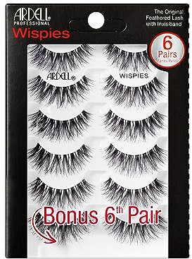 Ardell Multipack Wispies Lot de 6 paires de faux cils volumineux moyens, longs, adaptés aux végétaliens
