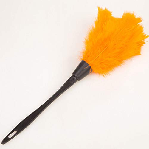 1x Magic Soft Mini Cleaning Duster Dust Cleaner Handle Feather Static Anti Small (Orange)