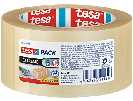 tesapack Solid & Strong - leise abrollbares Paketband/Packband zum sicheren Verschließen von Paketen. Verfügbar in: Transparent und Braun
