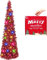 N&T NIETING Christmas Tree, 5ft Collapsible Pop Up Christmas Trees Red Tinsel Coastal Christmas Tree for Holiday Xmas Decorations, Home Display, Office Decor