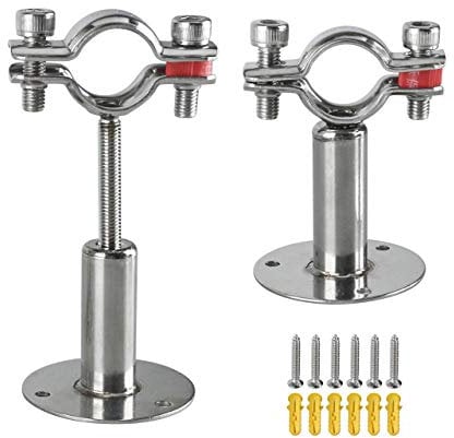 25mm Stainless Steel Pipe Supports, Adjustable Pipe Bracket Pipe Clamps Ceiling Wall Mount 2PCS Drain Pipe Bracket for Ø 25mm-27mm (3/4 Inch) Pipe Fixing