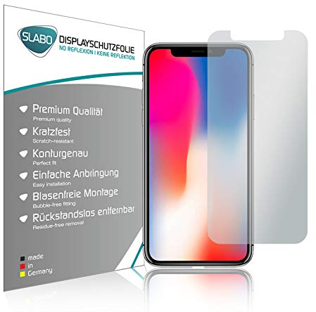 Slabo 4 x Displayschutzfolie für iPhone 11 Pro | iPhone X | iPhone XS Displayfolie Schutzfolie Folie Zubehör No Reflexion MATT