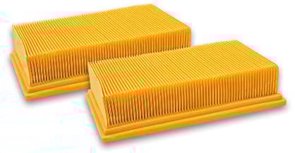 vhbw 2x filtro a pieghe piatte compatibile con Würth ISS 45, 35, 35-S, 55 aspirapolvere - Elemento filtrante