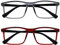 OPULIZE Ink Lessebrille 2er Pack Groß Rechteckig Rahmen Federscharniere Kratzfest Grau Rot Herren Damen RR4-7Z +3.00