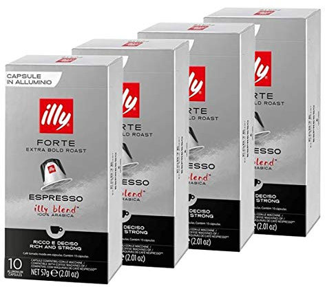 illy Espresso Forte Kaffee, Extra Bold Roast (40 Stück Einzelportionskapseln, kompatibel mit Nespresso Original Line System Kaffeemaschinen)