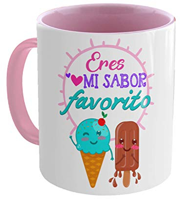 Kembilove Taza Graciosa Pareja - Taza de Desayuno Eres mi Sabor Favorito - Regalo Original de Taza de café con Frases graciosas - Regalo Original Novias, Parejas, Enamorados, San Valentín