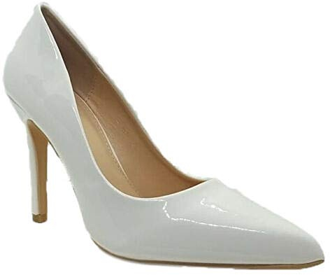 Gizelle Women Stiletto High Heel Pointed Pumps Ladies Party Clubbing Work Court Shoes Size 3-12 (White Patent, Numeric_8)