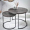 invicta INTERIOR Retro 2er-Set Beistelltische Elements 55cm Mangoholz grau Massivholz Wohnzimmertisch Holztische Satztische
