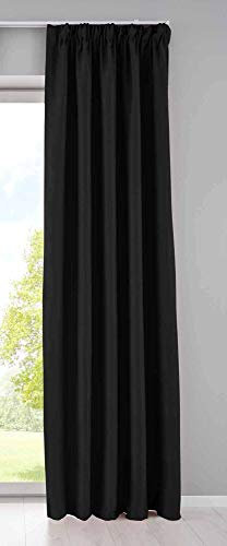 Gardinenbox Vorhang Blickdicht »Newyork« verdeckte Schlaufen Schwarz HxB 245x295 cm 1er-Pack Thermo-Gardine Verdunkelungsvorhang Blackout schalldämmend ÖKOTEX Kräuselband Raffhalter, 202020610