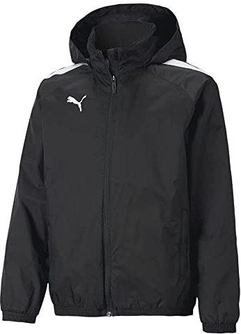 PUMA Unisex Kinder Teamliga All Weather JKT Jr Sweater, Puma Black-puma Black, 164
