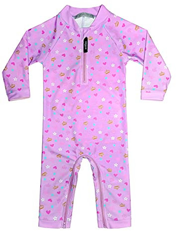 weVSwe Bébé Enfant en Bas Âge Fille Étoile UPF 50+ Protection Maillots De Bain Couronne Mignonne Maillot De Bain Entrejambe Fermeture Éclair pour des Changements De Couche Faciles 6-12 Mois