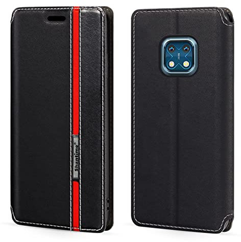 Custodia Flip in Pelle PU Bicolore con Chiusura Magnetica Invisibile Compatibile con Nokia XR20, Cover Elegante e Protettiva (Nero)