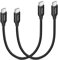 etguuds USB C auf USB C Kabel Kurz [2Stück 30CM], 60W USB Type C Ladekabel Nylon Schnellladekabel für iPhone 15 Pro Max Samsung Galaxy S24 S23 S22 S21 S20 S10 Note 20 Pixel 7/8 usw -Schwarz