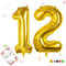 Smlpuame 102cm Folienballon Zahlen Luftballon 0-9 Geburtstag Golden Große 12 Ballons für Geburtstagsfeier Feierdekorationen, Heliumfolien Zahlenballons für Hochzeitstag