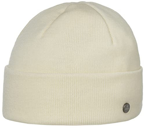 LIERYS Merino Feinstrick Dockermütze Damen Herren Strickmütze Merinowolle Wintermütze Made in Germany Herbst Winter cremeweiß One Size