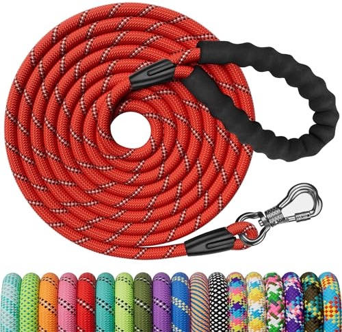 X XBEN Guinzaglio Addestramento per Cani,1,5M 2M 3M 5M 6M 10M 15M 20M 25M 30M Resistente e Durevole Guinzaglio per Cani,Lunghina per Cane con Gancio di Sicurezza e Maniglia Imbottita,per Tutti