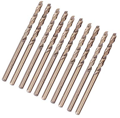 10 Stück M35 HSS Cobalt Bohrer Kobalt Jobber Bohrer Set, 1-5 mm HSS-CO Bohrer Set Spiralbohrer zum Bohren auf Edelstahl Gusseisen Blech Stahlplatte Winkeleisen (3,2 mm)