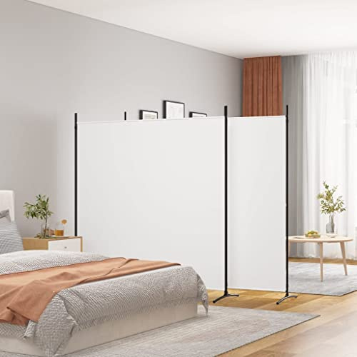 HOMIUSE 525x180 cm Raumteiler Paravent Trennwand Balkon Sichtschutz Paravent Raumteiler Innen Sichtschutz Garten Balkonschutz Seitenmarkise Ausziehbar Stellwand Weiß
