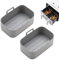 Lot de 2 friteuses à air en silicone, revêtement en gel de silice, poêles à air réutilisables pour four, micro-ondes, maison, cuisine, accessoires pour poêles à air extérieur (gris)