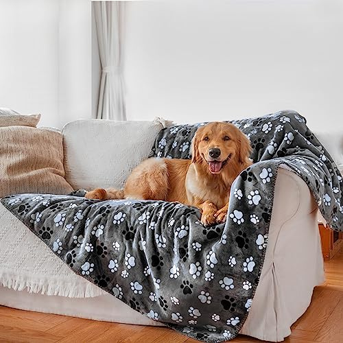 AIWEK wasserdichte Haustierdecke, Hundedecke, Musterdruck, superweich, warm, Waschlappe, Sofa, Auto, Bettschutz, urinfest, waschbar, Haustierdecke für Welpen, große Hunde und Katzen 153 * 127cm