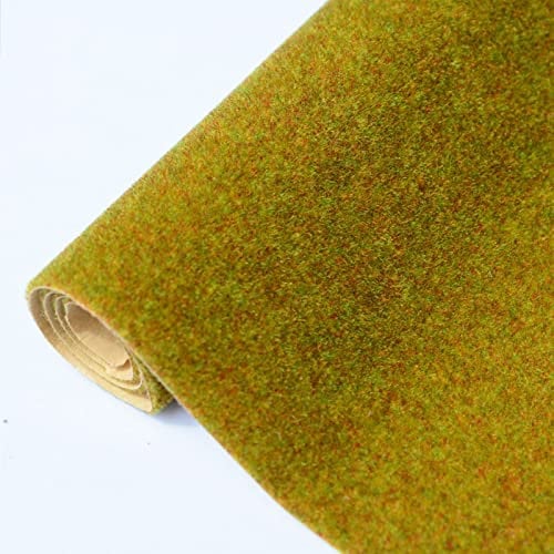 Scakbyer Model Train Grass Mat, 41 x 100CM, Nylon, Withered Yellow, Type D, Realistic, Tabletop, Matte, Model Train Scenery Accessory