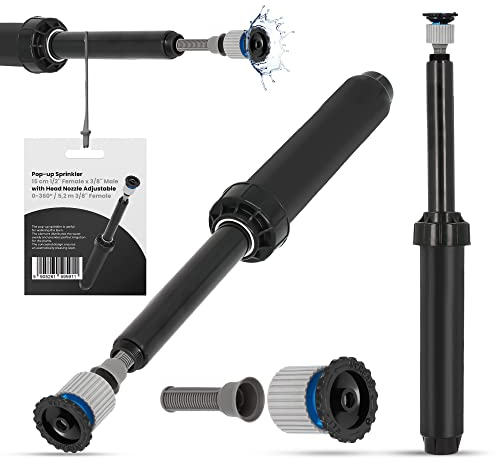 Versenkregner Rasensprenger 15cm Verstellbare Sprinklerdüse 360° 5,2m Universelle Professionelle Bewässerung für Rasenflächen Garten Pflanzbeete Sprinkleranlage Automatischer Sprinklersatz