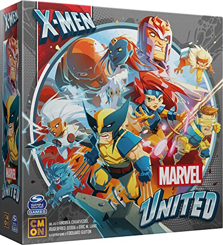 Asmodee Cmon Marvel United X-Men United Gesellschaftsspiele Kartenspiele Kooperatives Spiel für Erwachsene und Kinder ab 14 Jahren – 1 bis 4 Spieler – 45 Minuten – französische Version