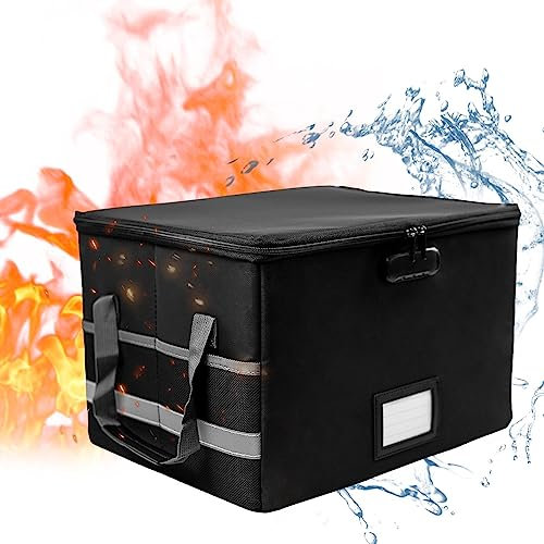 Feuerfeste Aktenbox für Dokumente, Safe Box Aufbewahrungsbox Feuerfeste Box mit Versiegelung | Wasserdichte Aufbewahrungsbox mit Schloss und Griff, tragbarer Aktenschrank für Bargeld, Akten, Legal