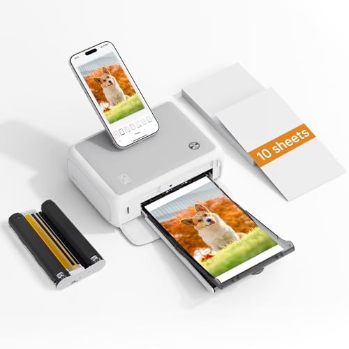 HPRT CP4000L Portable Thermal Dye Sublimation Photo Printer for iPhone/Android/Laptop/MacBook, AR Video Printing