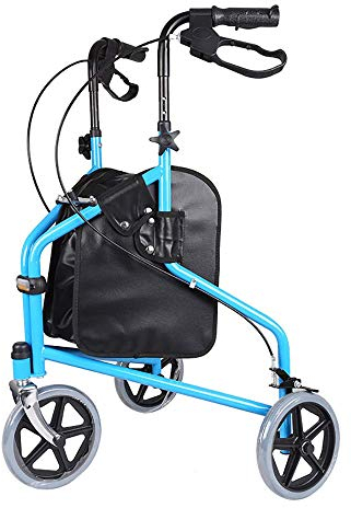 Rollator mit 3 Rädern für Senioren, faltbarer, höhenverstellbarer Rollator, Einkaufswagen für ältere Menschen mit Bremse