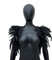 JAWSEU Gothic Feder Achselzucken Schalkragen, Feder Cape Stola Halloween Kostüm Epauletten, Umhang Schwarz Kostüm Damen Feder Umhang Cape Federboa Feder Schal Gothic für Halloween Cosplay Verkleidung
