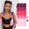 BouGPeng 3Stücke Ombre Braiding Hair 24 Zoll Braids Extensions Flechten Hair 100g/Bündel Jumbo Braids Kanekalon Kunsthaar Zum Einflechten Box Braids(Lila & Rot & Rosa)